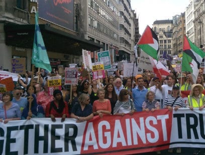 Front of Together against Trump demonstration