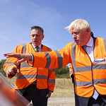 Boris Johnson points during a visit to Sizewell C