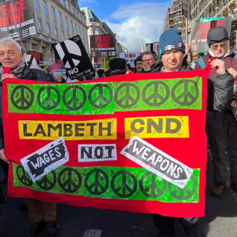 Lambeth CND banner on march